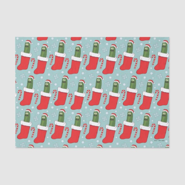 Papier Mousseline Rick and Morty | Christmas Pickle Rick Pattern (Recto)