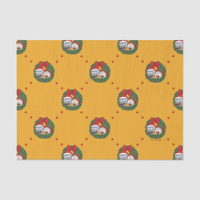 Papier Mousseline Rick et Morty | Motif de couronne de vacances (Recto)