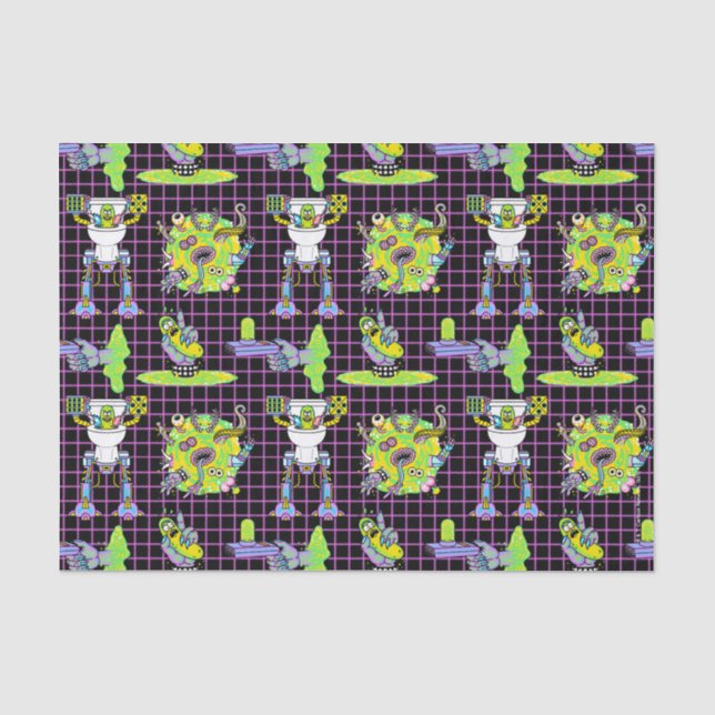 Papier Mousseline RICK ET MORTY™ | Motif du portail de prélèvement (Recto)