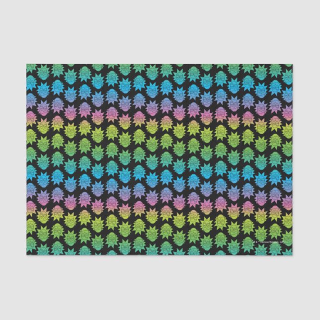 Papier Mousseline RICK ET MORTY™ | Rainbow Rick Head motif (Recto)