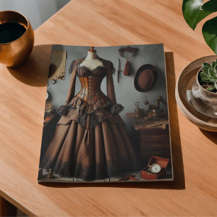 Papier Mousseline Robe de détective dame Steampunk victorienne vinta