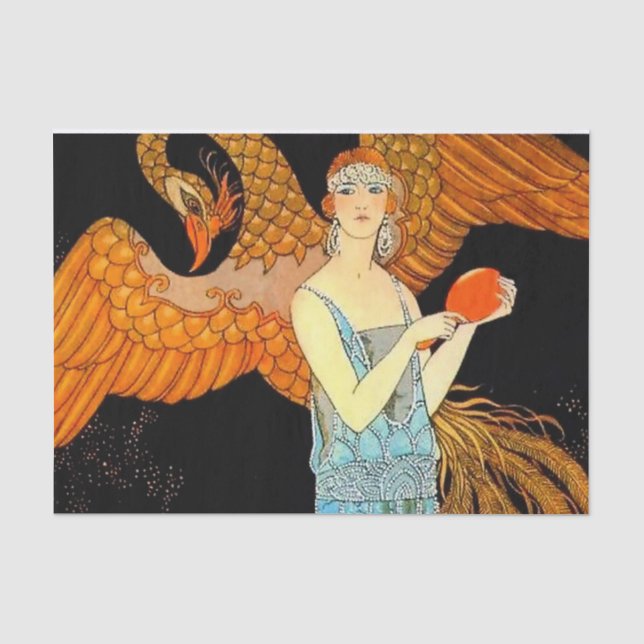 Papier Mousseline "Robe de Soir" Art Déco par George Barbier (Recto)