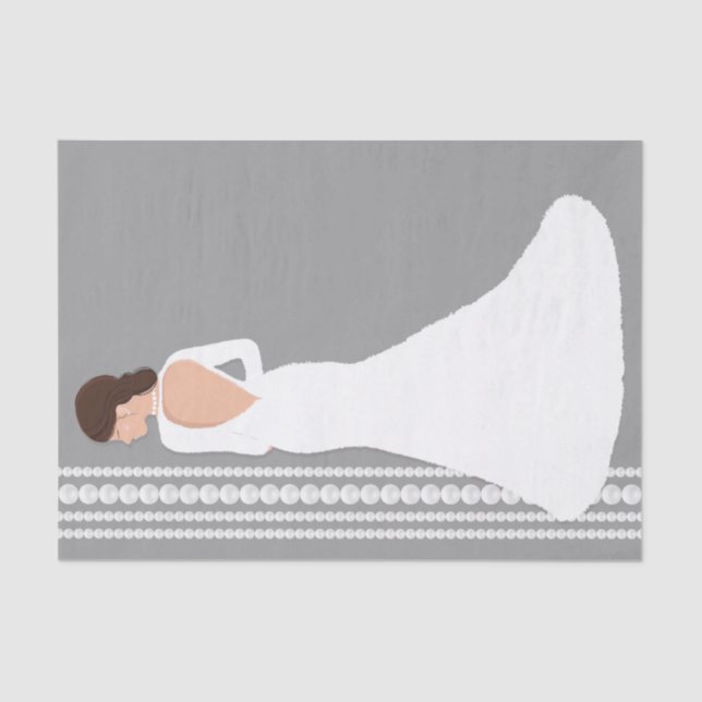 Papier Mousseline Robe Mariage blanche moderne et Fête des mariées p (Recto)