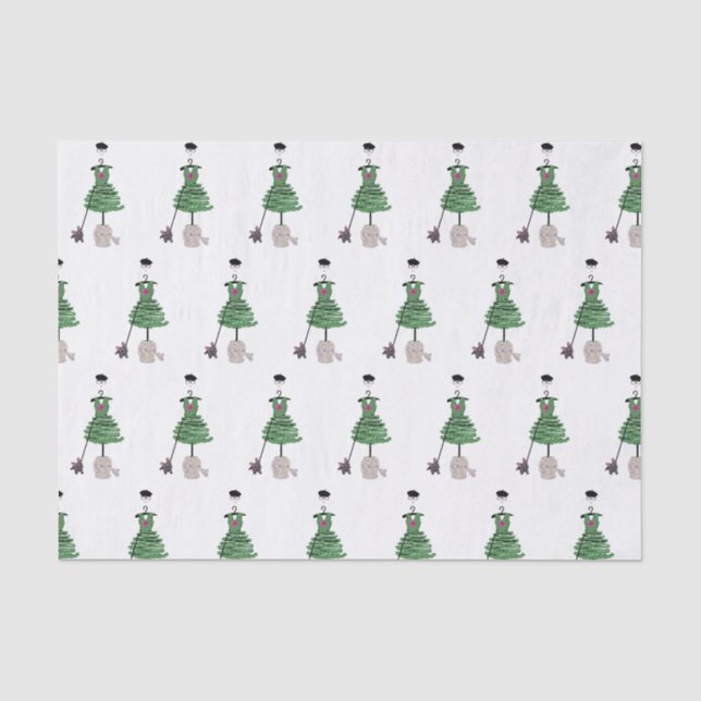 Papier Mousseline Robe Mode Topiary Ginger jar Papier d'enveloppemen (Recto)