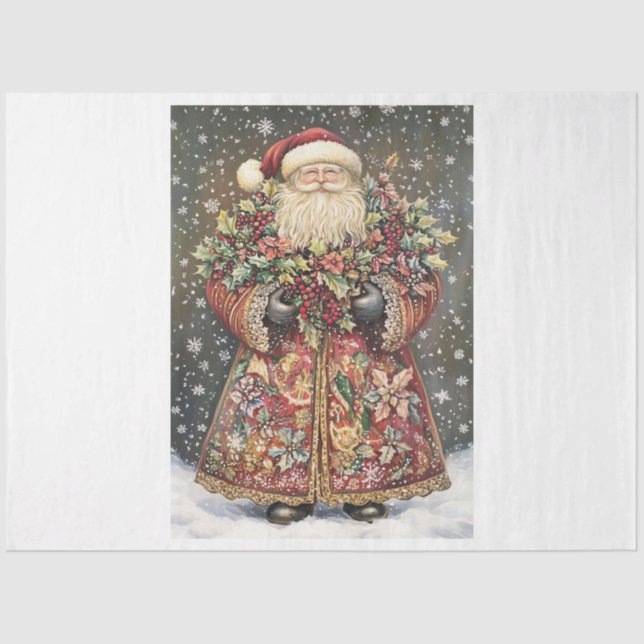 Papier Mousseline Robe Père Noël décorée (Recto)