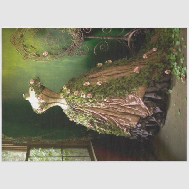 Papier Mousseline Robe rose (Recto)