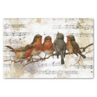 Robin Bird Sheet Music Gold Silver Notes Découpage