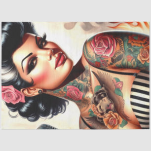 Papier Mousseline Rockabilly Pin-up