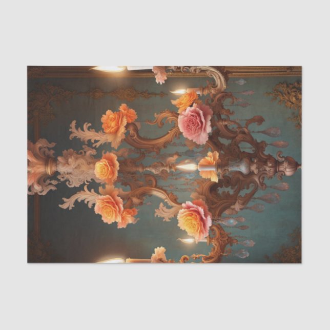 Papier Mousseline Rococo Chandelier français 4 Papier de découpage (Recto)