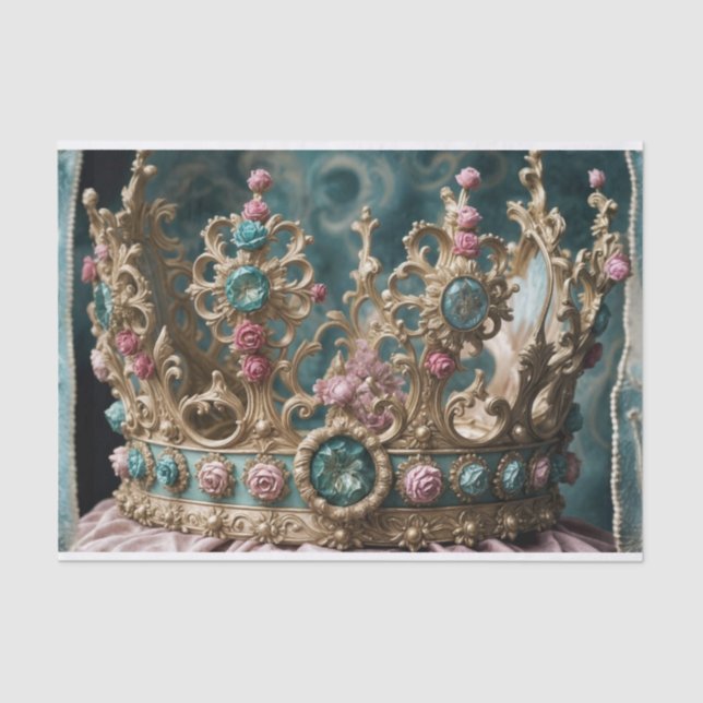 Papier Mousseline Rococo Crown Up Fermer Découpage (Recto)