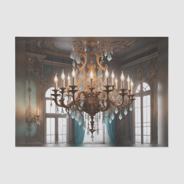 Papier Mousseline Rococo French Chandelier Découpage Papier 1 (Recto)