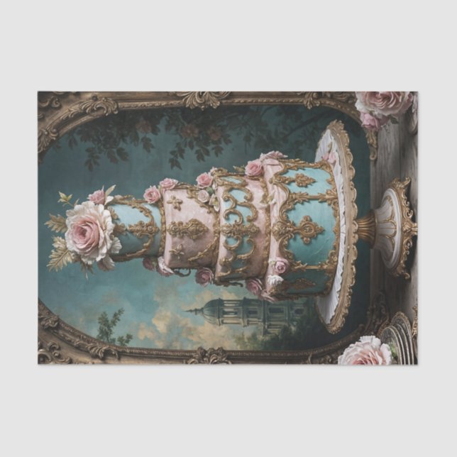 Papier Mousseline Rococo Gâteau Parisien 5 Découpage papier (Recto)