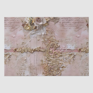 Papier Mousseline Rococo romantique Dusty Rose dentelle antique