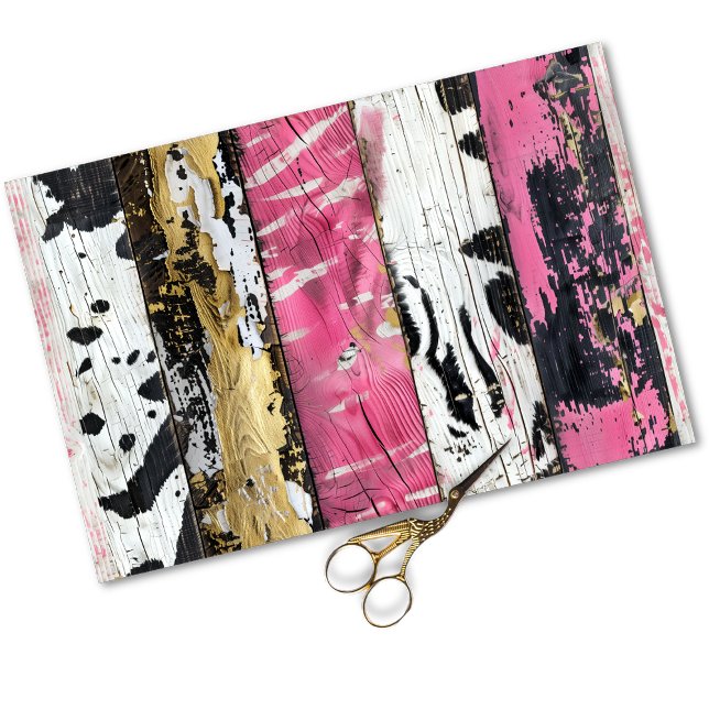 Papier Mousseline Rodeo Glam rose Zebra Imprimer Découpage (Créateur téléchargé)