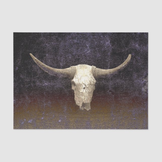 Papier Mousseline Rodéo Purple Art Brown Texture Rustique Taureau (Recto)