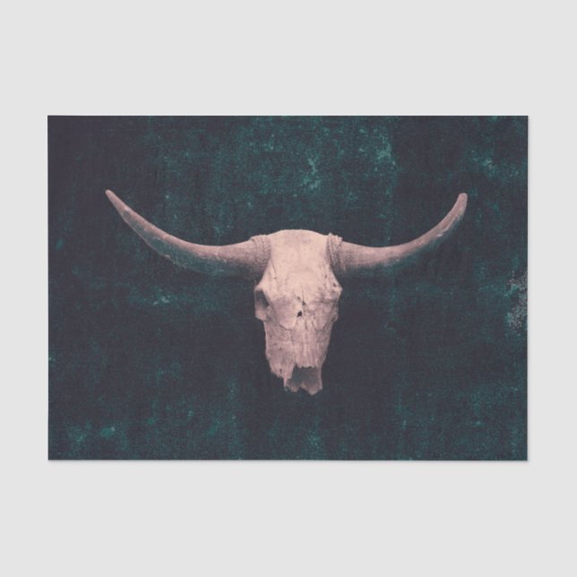 Papier Mousseline Rodeo Turquoise vert foncé Rustique Western Taurea (Recto)
