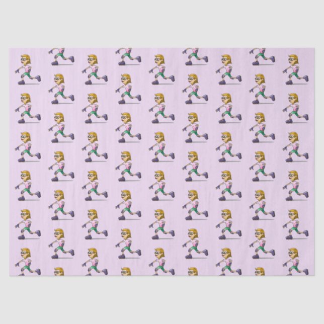 Papier Mousseline Roller Patineuse fille rose (Recto)