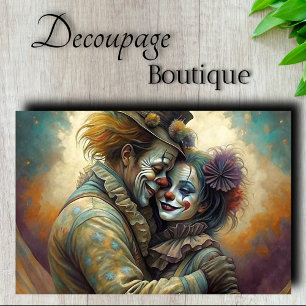 Papier Mousseline Romance de Clown de Cirque Découpage