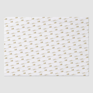 Papier Mousseline Romantique Cœur d'Amour de Mariage en écriture dor