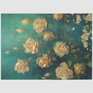 Papier Mousseline Romantique Emerald et Gold Design Series 4