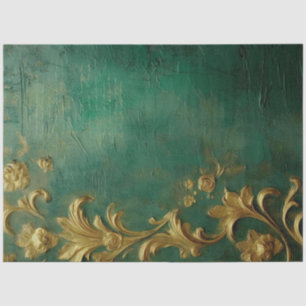Papier Mousseline Romantique Emerald et Gold Design Series 7