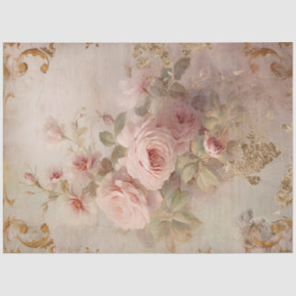 Papier Mousseline Romantique rose et or Design Series 8