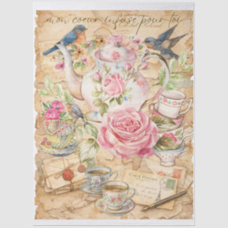 Papier Mousseline Romantique Thé à la Victoriaine “Mon Cœur Infuse P