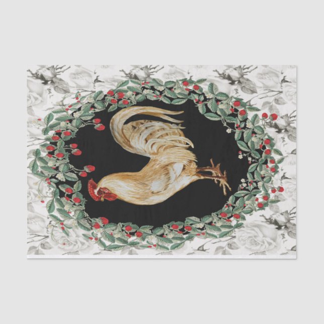 Papier Mousseline Rooster de fraises deux (Recto)