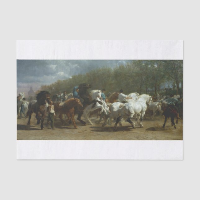 Papier Mousseline Rosa Bonheur | Marché du Cheval à Paris (Recto)