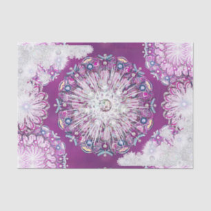 Papier Mousseline Rosace rouge cardinale et flocon de neige