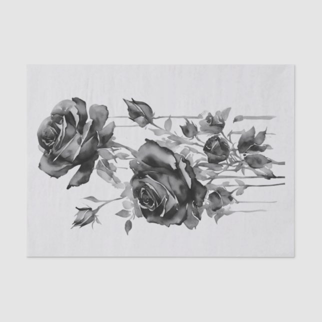 Papier Mousseline Rosas negras en acuarela (Recto)