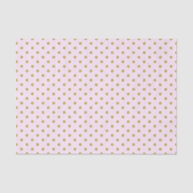 Papier Mousseline Rose avec le pois d'or (Recto)