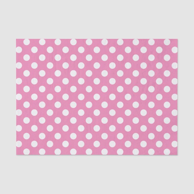 Papier Mousseline Rose avec Pois blancs (Recto)