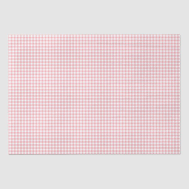 Papier Mousseline Rose blanc En vichy Vérifier fille Baby shower d'a (Recto)