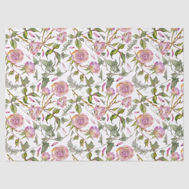 Papier Mousseline Rose Boho Découpe Rose Rose (Recto)