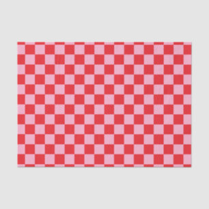 Papier Mousseline Rose Checkered et rouge