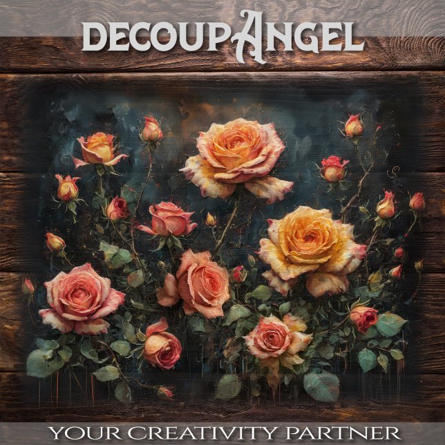 Papier Mousseline Rose - Elégance florale - découpage - (Créateur téléchargé)