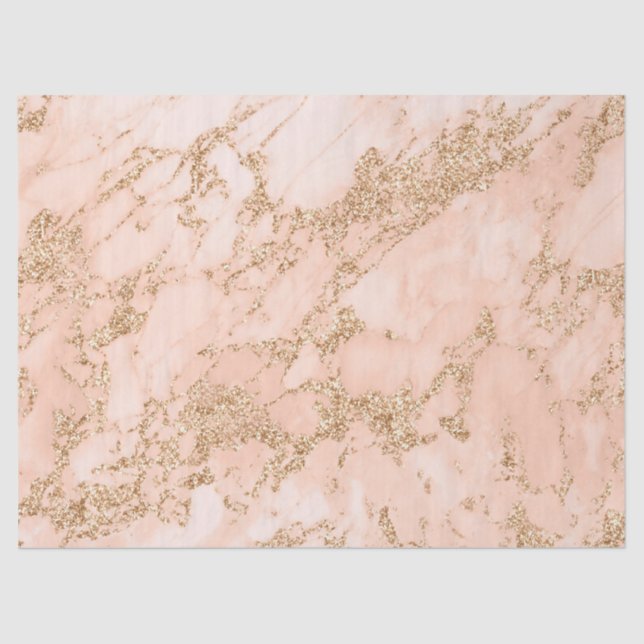 Papier Mousseline Rose en marbre parties scintillant d'or abstrait (Recto)