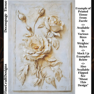 Papier Mousseline Rose en plâtre vintage français démodé FN3R Decoup