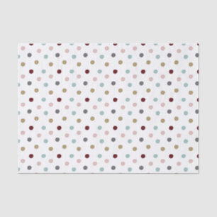 Papier Mousseline Rose et Bleu, Or, Vin Pois rouges