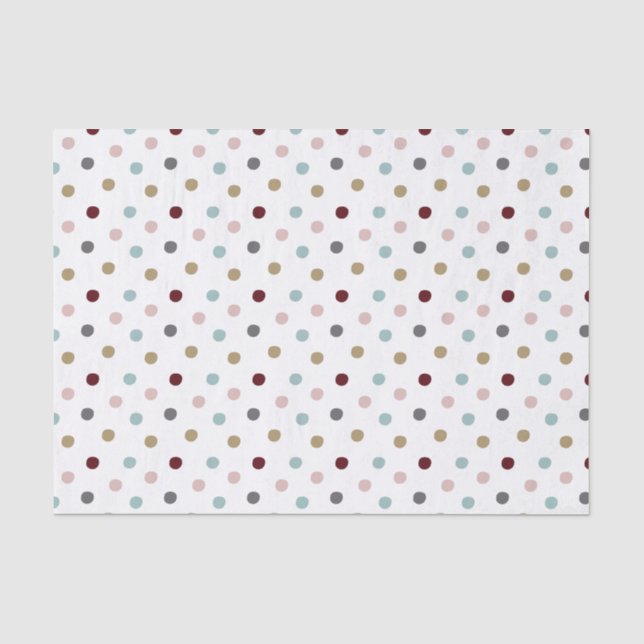 Papier Mousseline Rose et Bleu, Or, Vin Pois rouges (Recto)