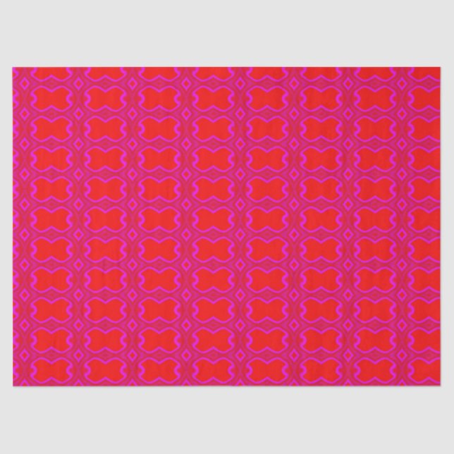 Papier Mousseline Rose et rétro rouge modelés (Recto)