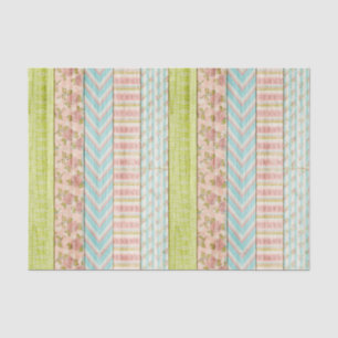 Papier Mousseline Rose Florale Bois Rustique Chic Cottage Démodé