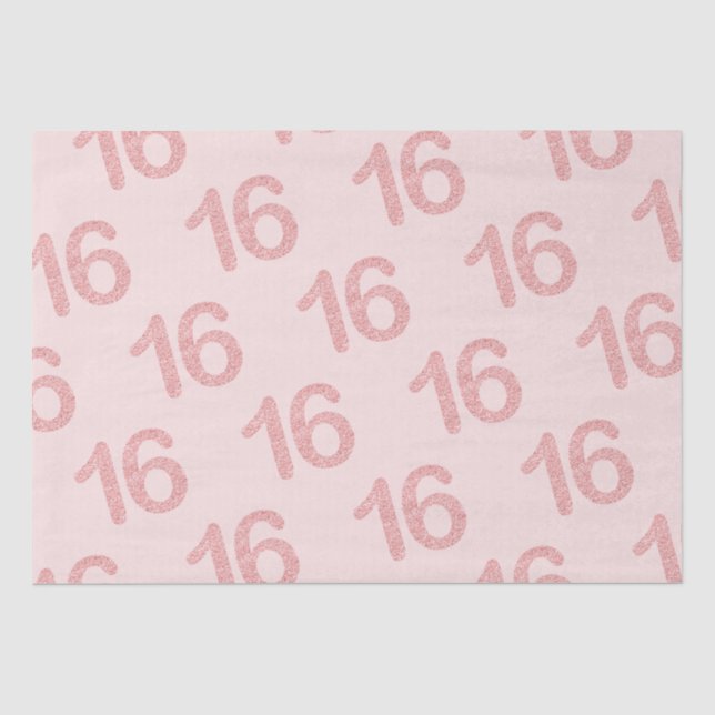 Papier Mousseline Rose Gold Blush Sweet 16 Parties scintillant de fê (Recto)