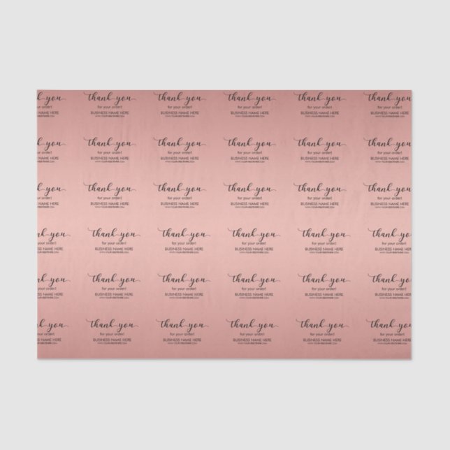 Papier Mousseline Rose Gold Custom Merci Business (Recto)
