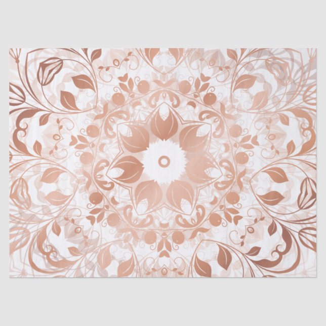 Papier Mousseline Rose Gold Floral Mandala (Recto)