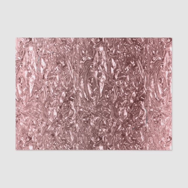 Papier Mousseline Rose Gold Liquid Chrome Metallic Chic Glam Party (Recto)