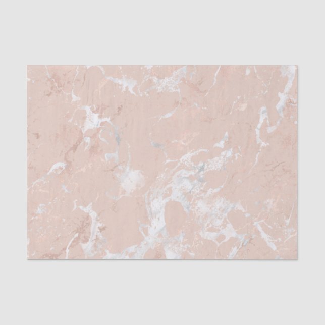 Papier Mousseline Rose Gold Marble 3, Découpage ou sac cadeau (Recto)