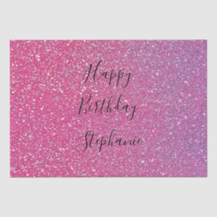 Papier Mousseline Rose Gold Pailleté Anniversaire Personnalisé Nom
