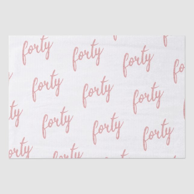 Papier Mousseline Rose Gold White 40 Anniversaire Parties scintillan (Recto)